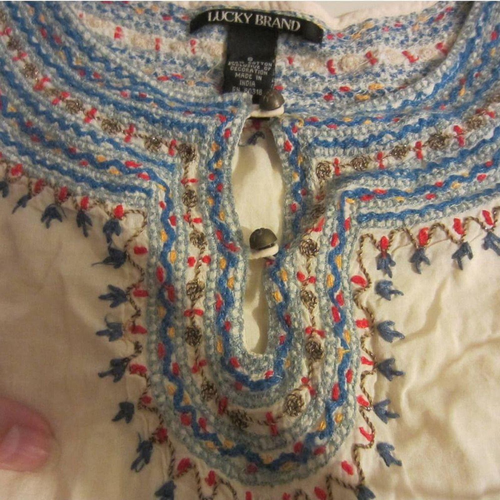 Lucky Brand Lucky Brand Peasant Boho Embroidered Tunic Top Small Size S / US 4 / IT 40 - 4 Thumbnail