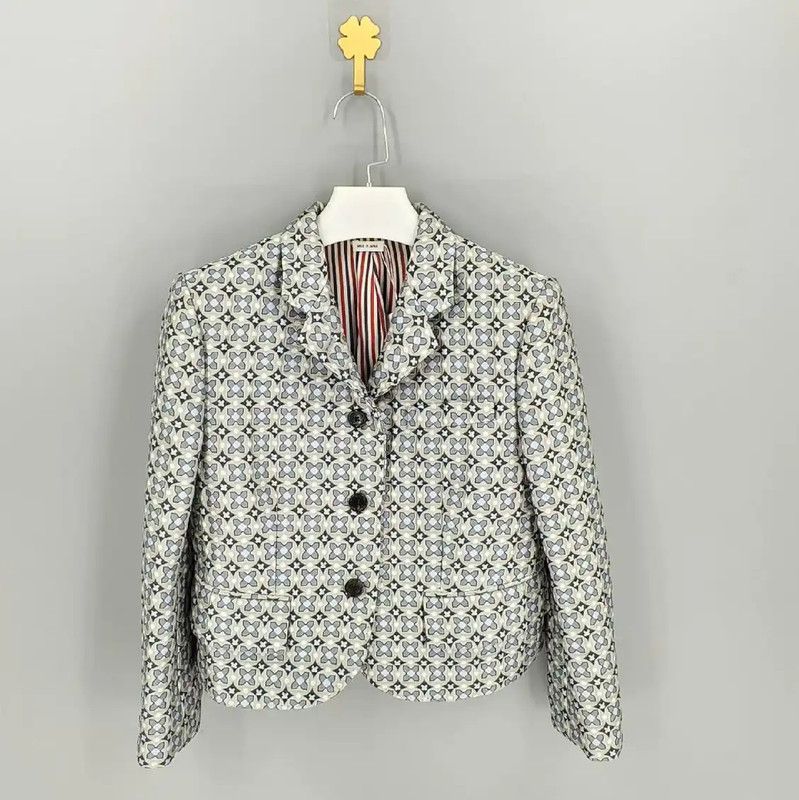 Thom Browne Thom Browne Gray Women's Jacket Size S 0089 Size S / US 4 / IT 40 - 1 Thumbnail