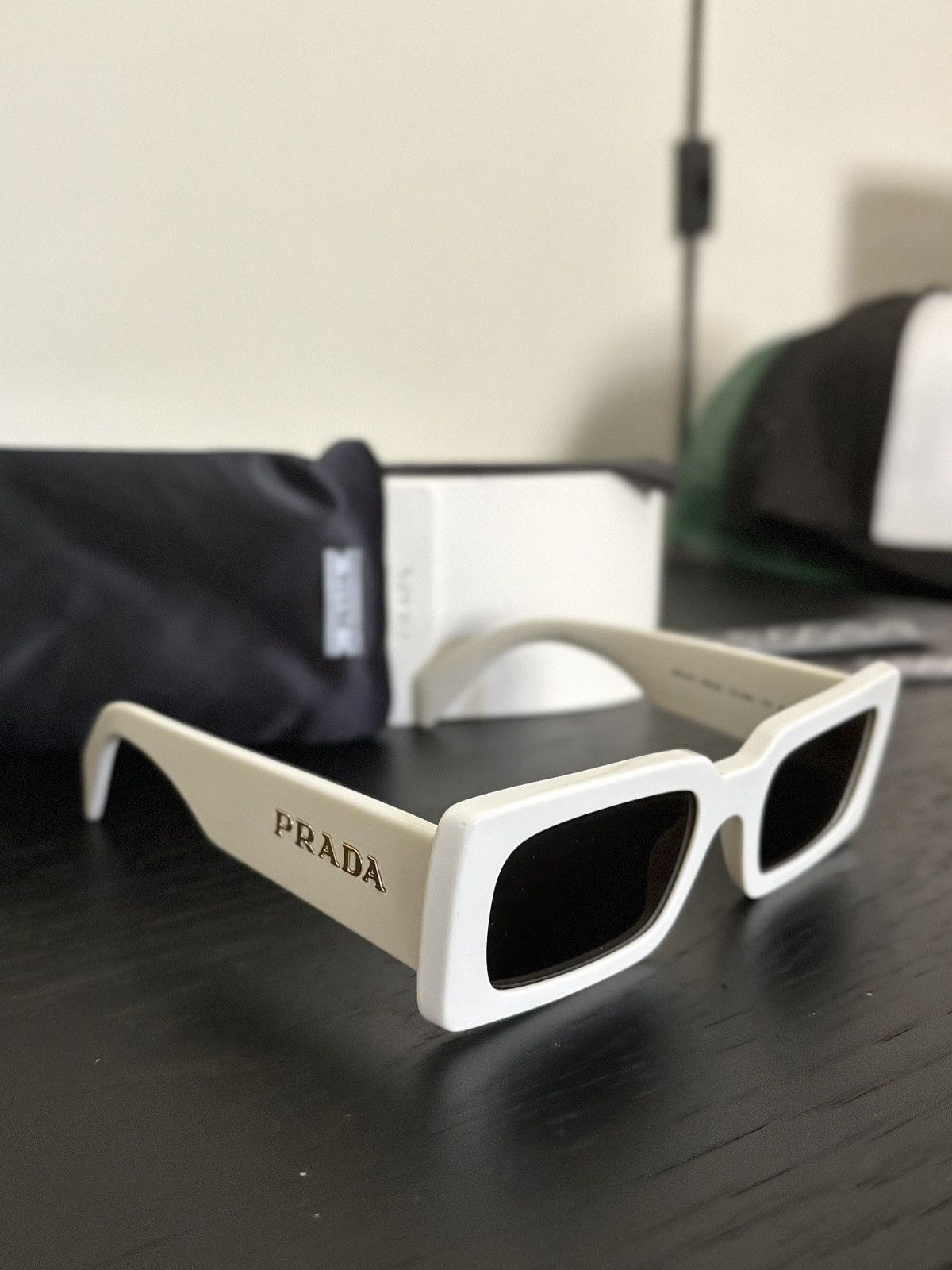 Prada PRADA WHITE DISCO SUNGLASSES Size ONE SIZE - 4 Thumbnail