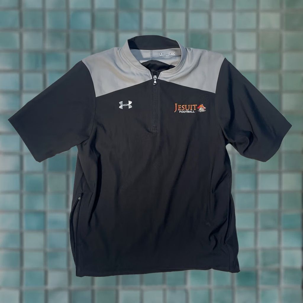 Under Armour Under Armour Shirt Mens Small Gray Polo Football High School Zip Henley Short Sleeve T-Shirt Sports School Athletic Size US S / EU 44-46 / 1 - 1 Thumbnail