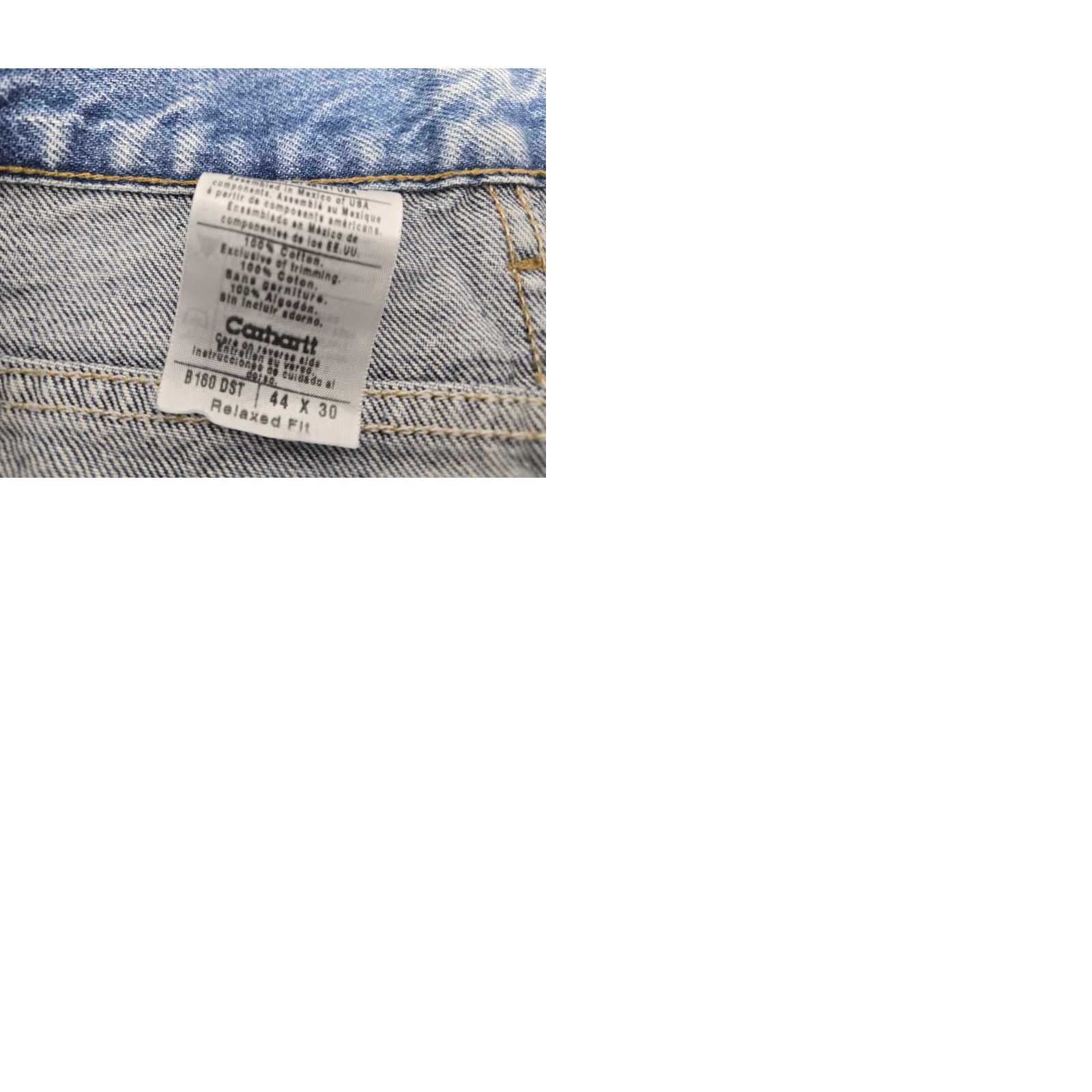 Carhartt Carhartt Jeans Distressed? No. Mens Denim Relaxed Fit Blue 44 x 30 B160 DTS - 5-Pocket Workwear Cotton Belt Loops Vintage? No Size US 44 / EU 60 - 9 Thumbnail