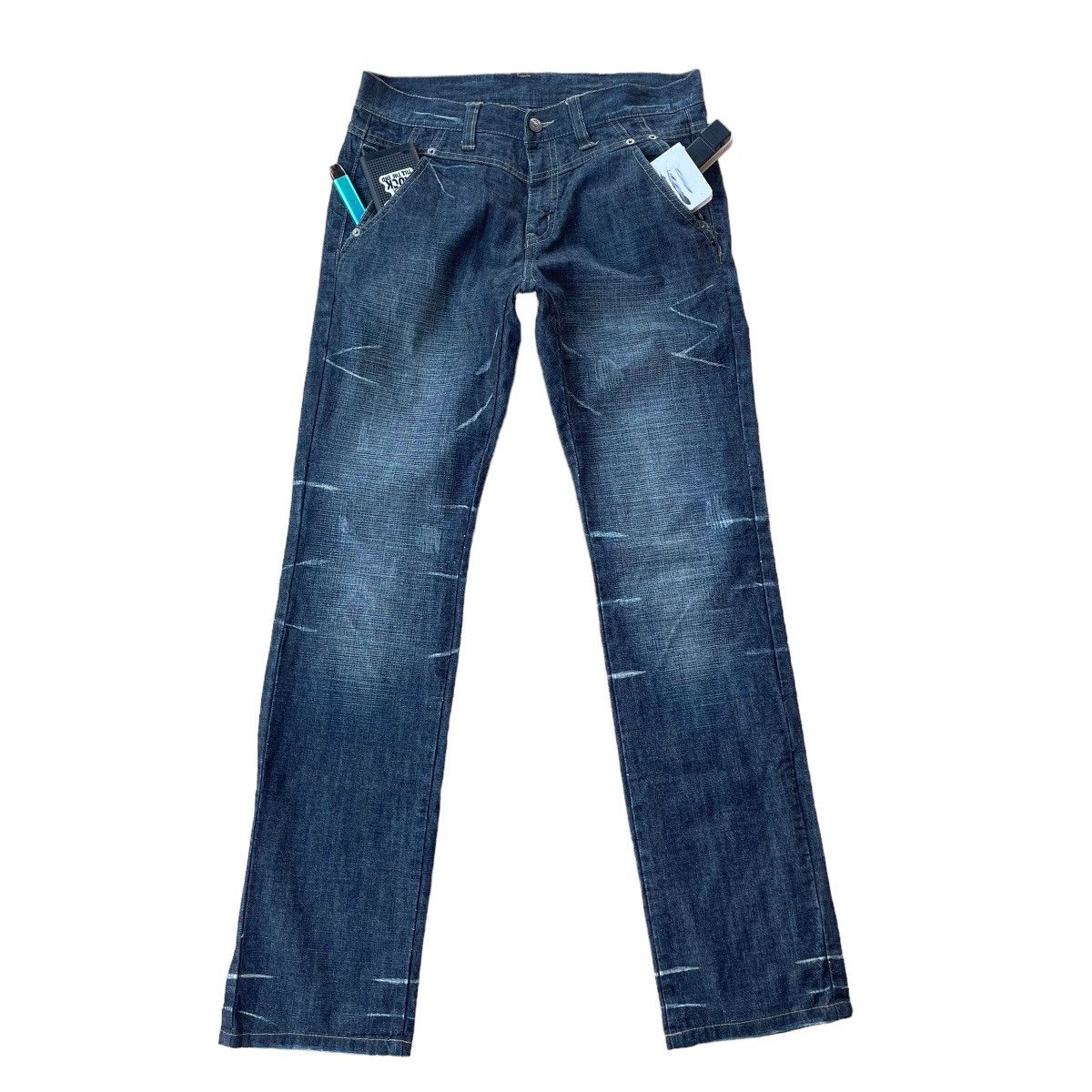 image of 20471120 x Beauty Beast Ppfm Double Pocket Stone Washed Denim Pants in Denim Blue, Men's (Size 32)