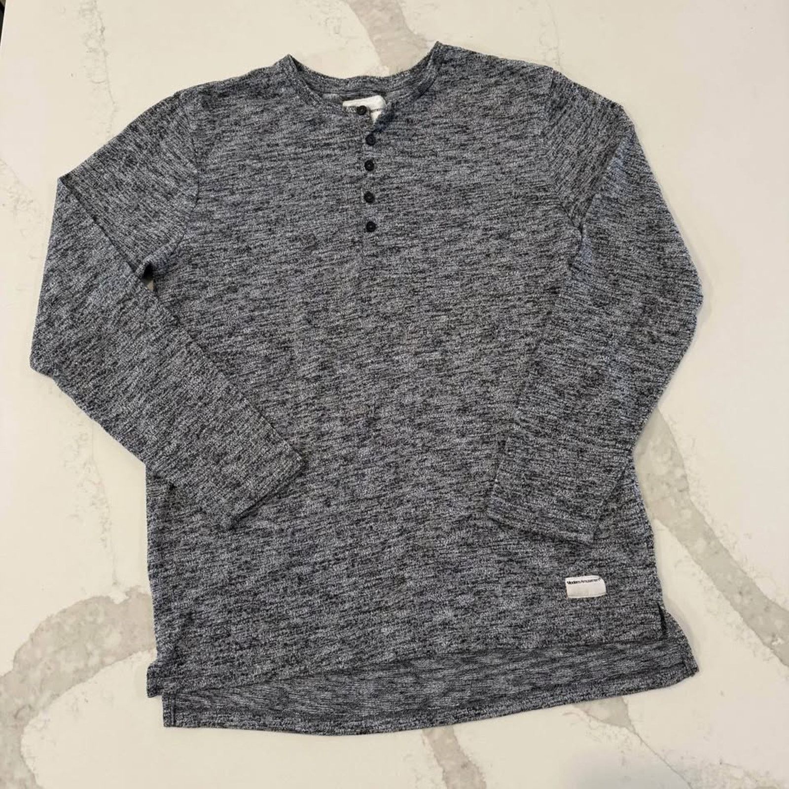 Modern Amusement Modern Amusement Henley Long Sleeve Heather Gray Shirt Men M Size US M / EU 48-50 / 2 - 1 Thumbnail