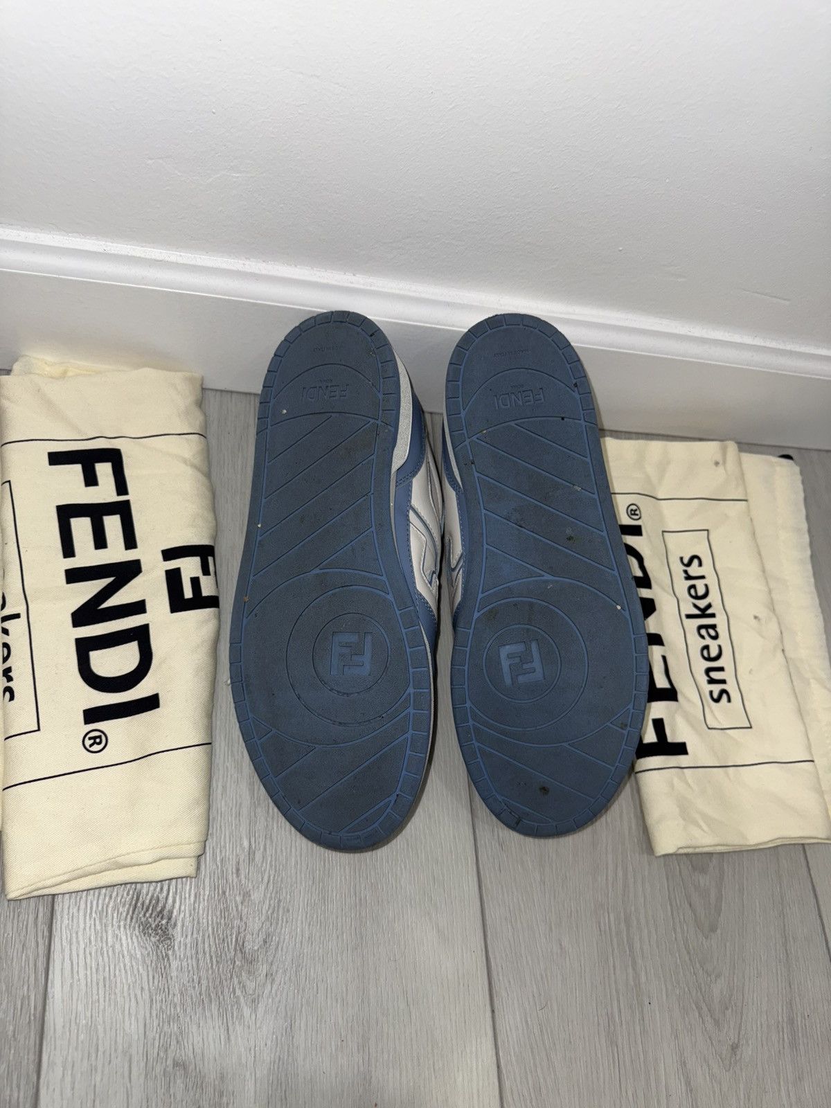 Fendi Fendi “Force” Low-Top Sneakers - White/Blue- EU43 US10.5 Size US 10.5 / EU 43-44 - 6 Thumbnail
