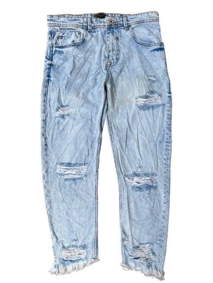 Zara VINTAGE ZARA MAN DENIM DISTRESSED STYLE Size US 34 / EU 50 - 1 Thumbnail