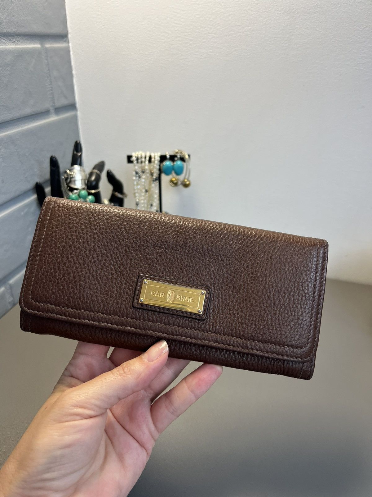 Car Shoe By Prada Leather Wallet Brown