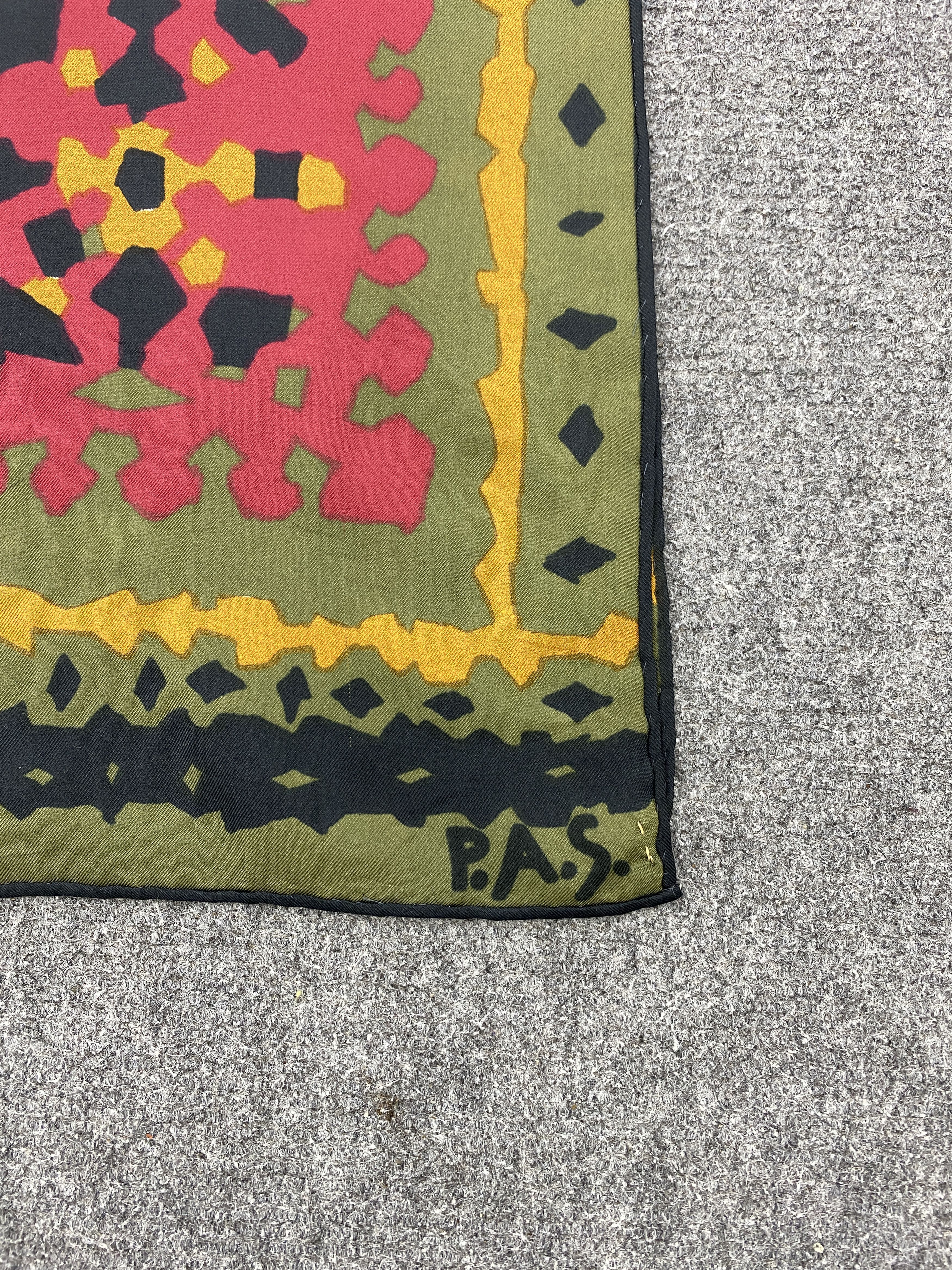Vintage P.A.S Silk Scarf / Muffler / Silk Shawl SN0059 Size ONE SIZE - 4 Thumbnail