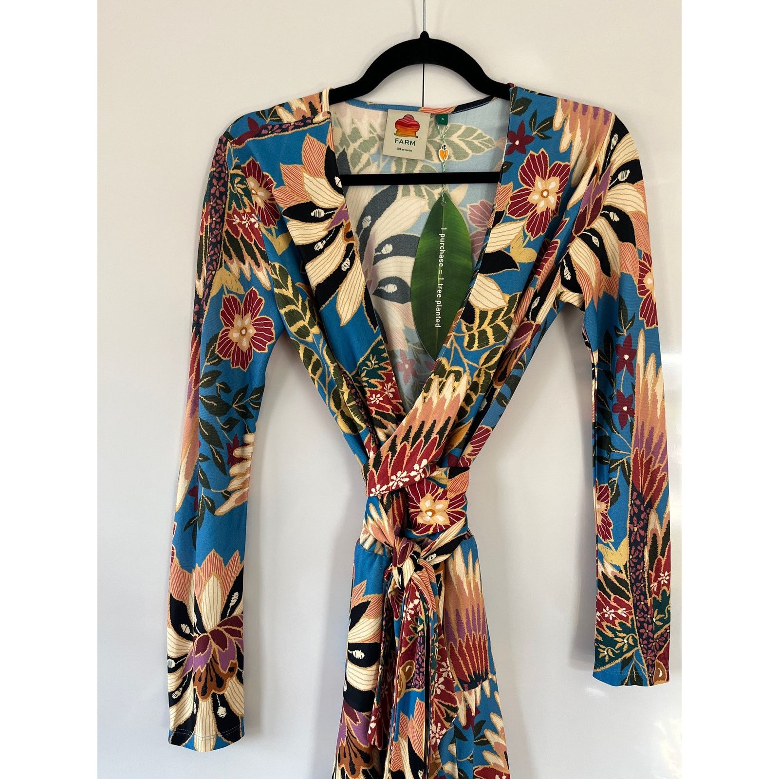 Farm Rio NWT Farm Rio Blue Wonderful Toucans Jersey Wrap Dress Size S Size S / US 4 / IT 40 - 6 Thumbnail