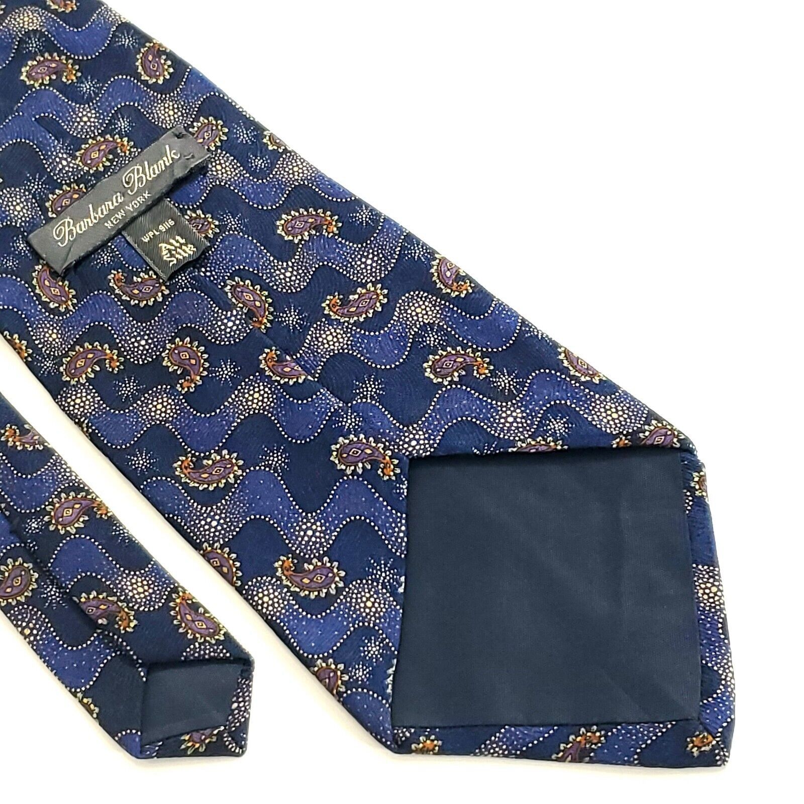 Designer Barbara Blank New York Purple Jacquard Print Paisley Wide Si Size ONE SIZE - 4 Thumbnail