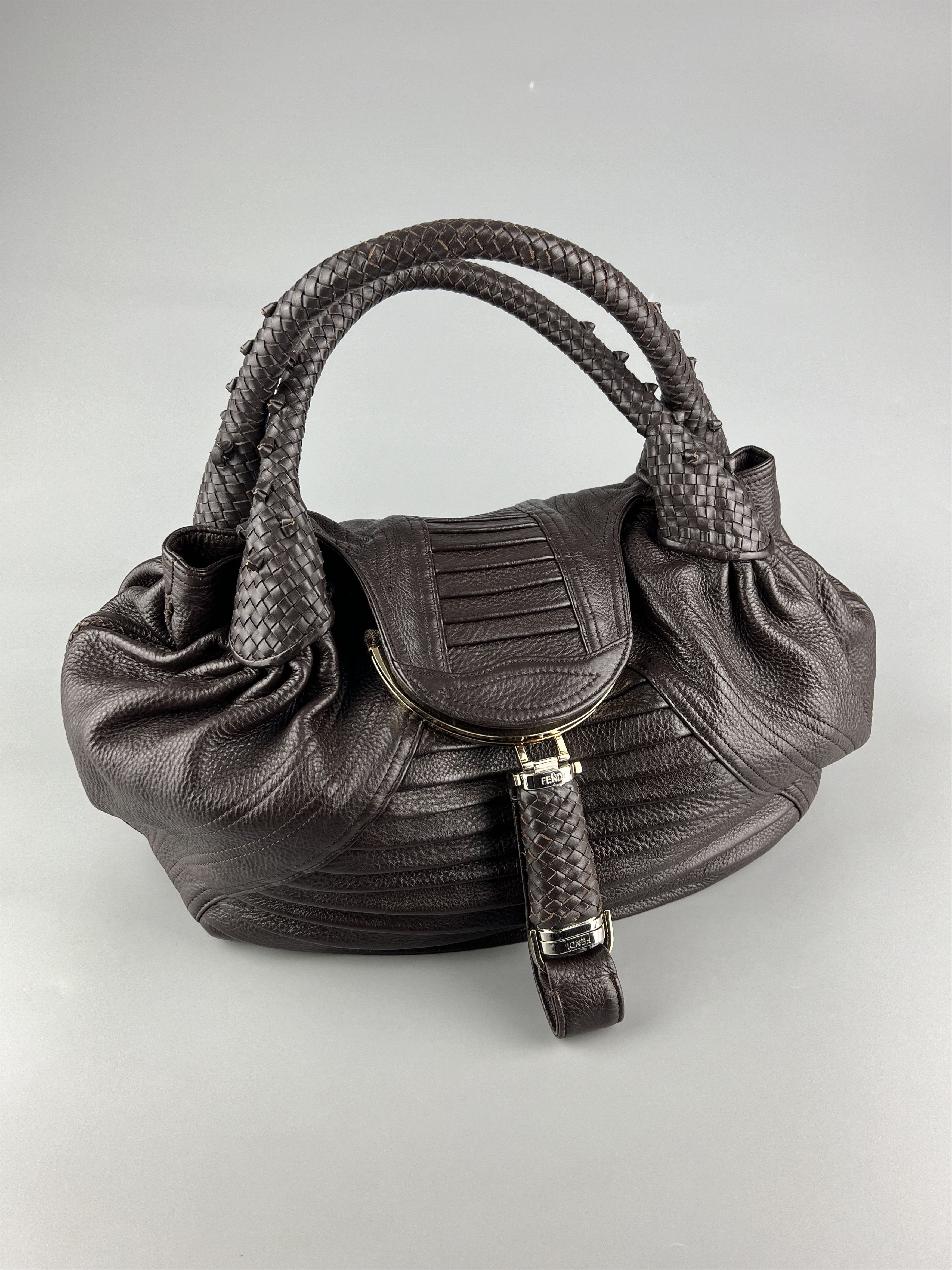 Fendi Fendi Spy Brown Leather Handbag Size ONE SIZE - 1 Thumbnail