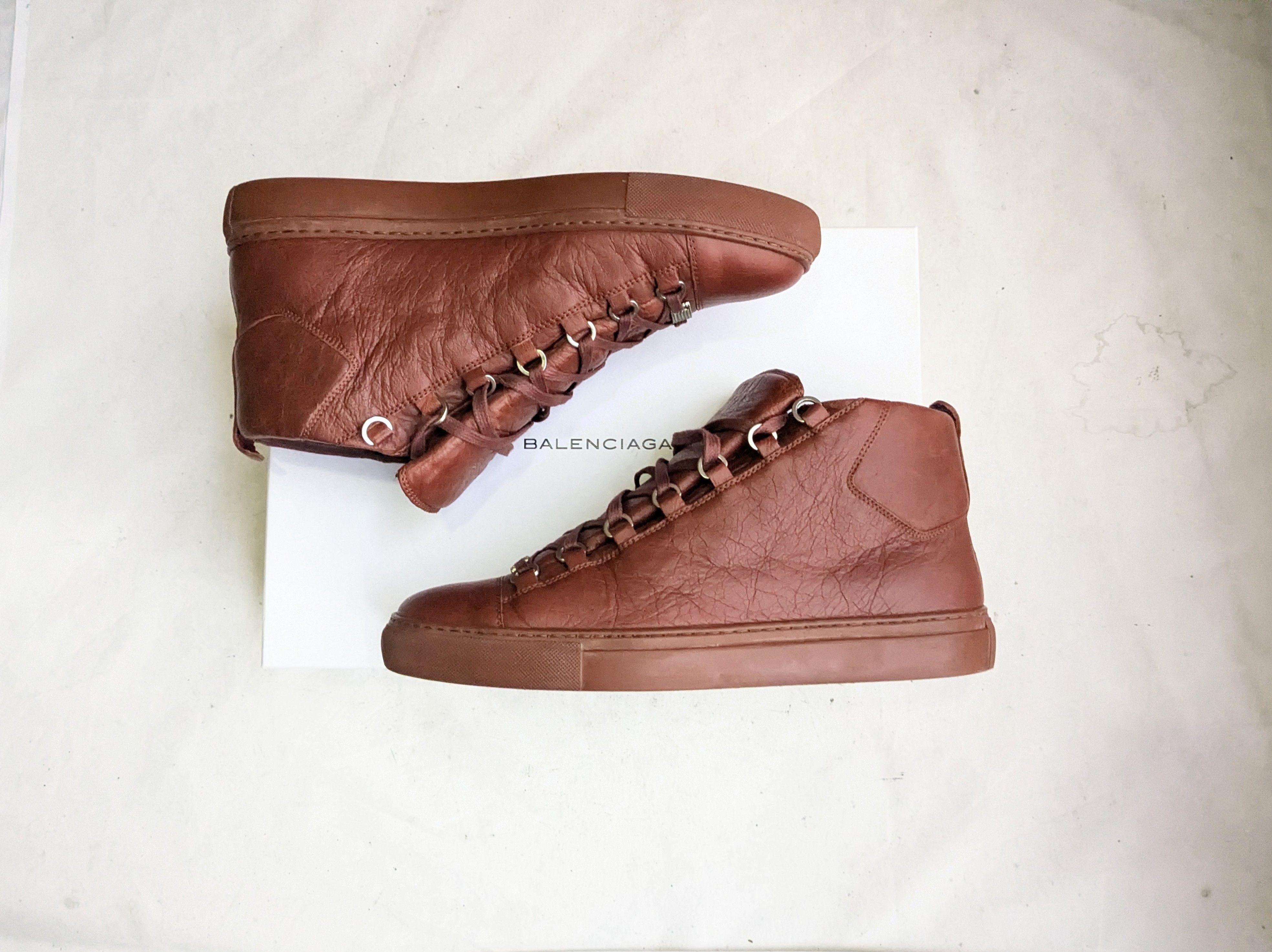 Balenciaga Balenciaga Arena Brown 11 High Tops Leather Size US 11 / EU 44 - 1 Thumbnail