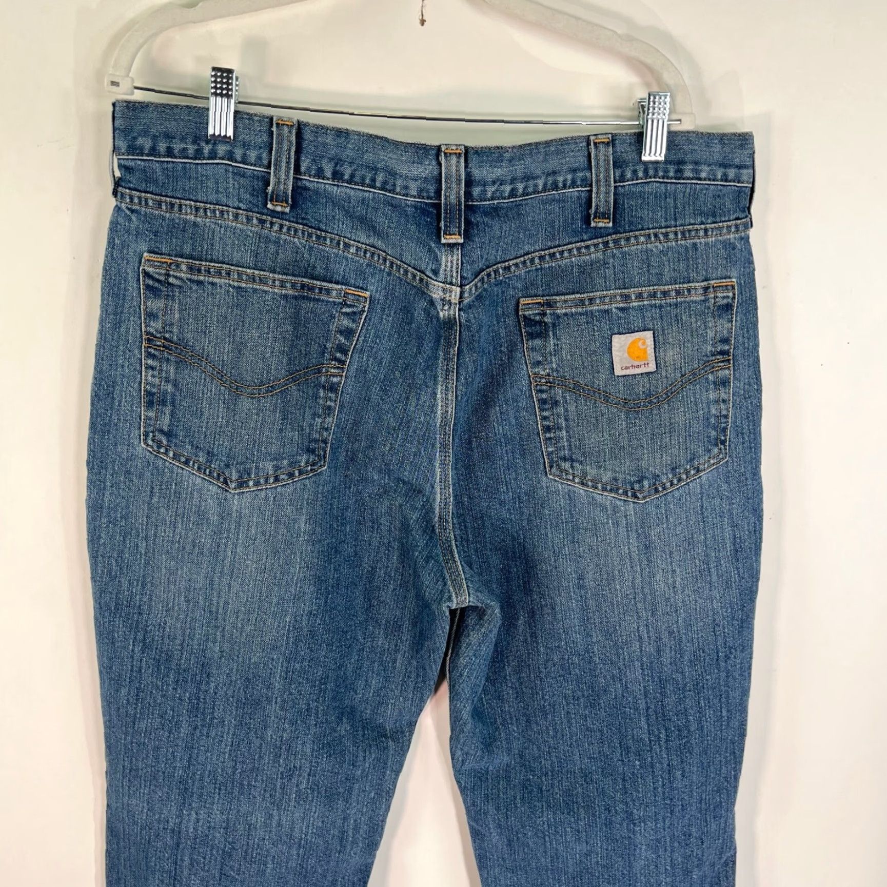 Carhartt Carhartt Mens Relaxed Fit Jeans Pants Size38 Blue Med Wash 38X30 5-Pocket Design Denim Straight USA 90s Mens Jeans Size US 38 / EU 54 - 6 Thumbnail