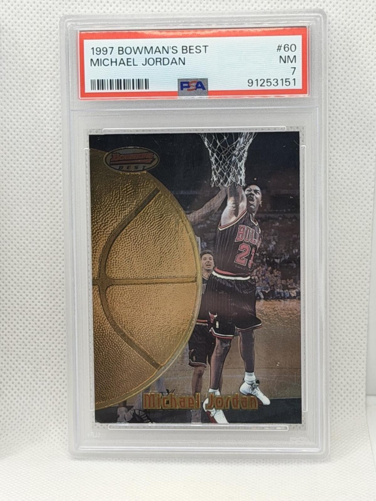 Other 1997 Bowman's Best Michael Jordan #60 Basketball Card PSA 7 Size ONE SIZE - 2 Thumbnail