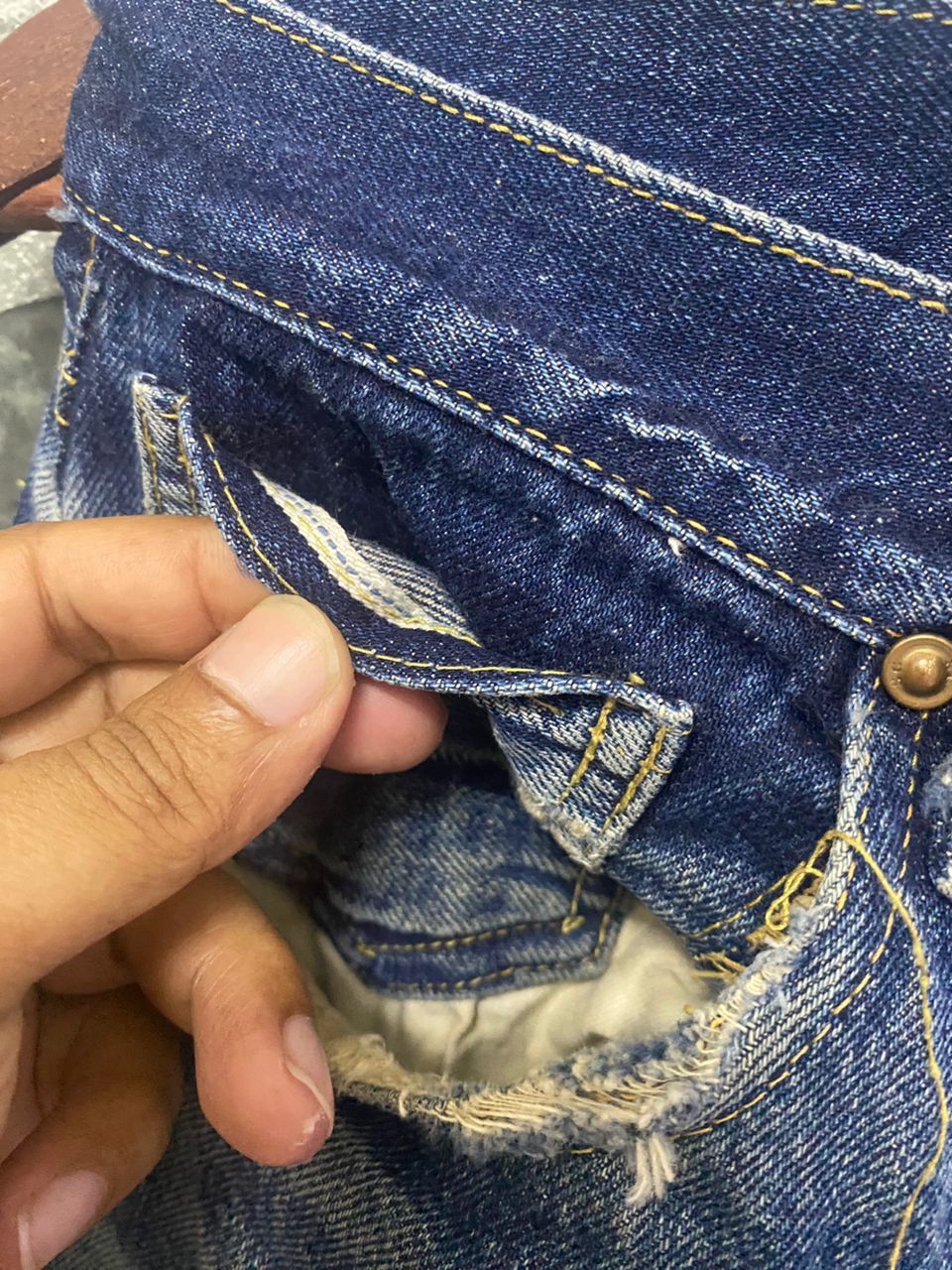Sugar Cane 💥BEST OFFER💥VINTAGE SUGAR CANE SELVEGDE DISTRESSED DENIM Size US 30 / EU 46 - 6 Thumbnail