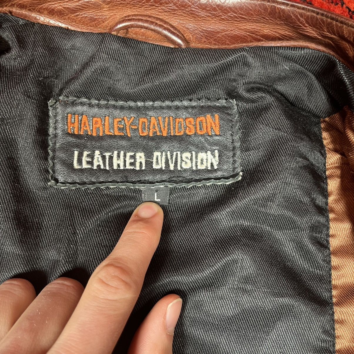 Harley Davidson Biker Harley-Davidson Division Jacket Vintage Cow Leather Size US L / EU 52-54 / 3 - 15 Thumbnail