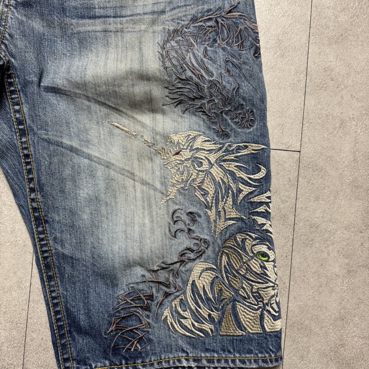 Anime × Japanese Brand EVANGELION x NISHIKI 00s Embroidered wide cut denim Size US 38 / EU 54 - 3 Thumbnail