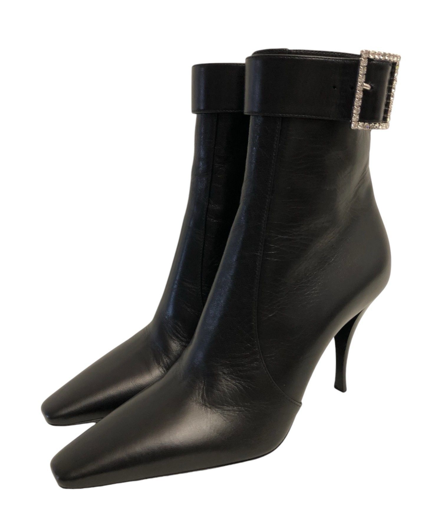Saint Laurent Paris Saint Laurent Claude 90mm Leather Square Toe Boots Size 38.5 Size US 8.5 / IT 38.5 - 7 Thumbnail