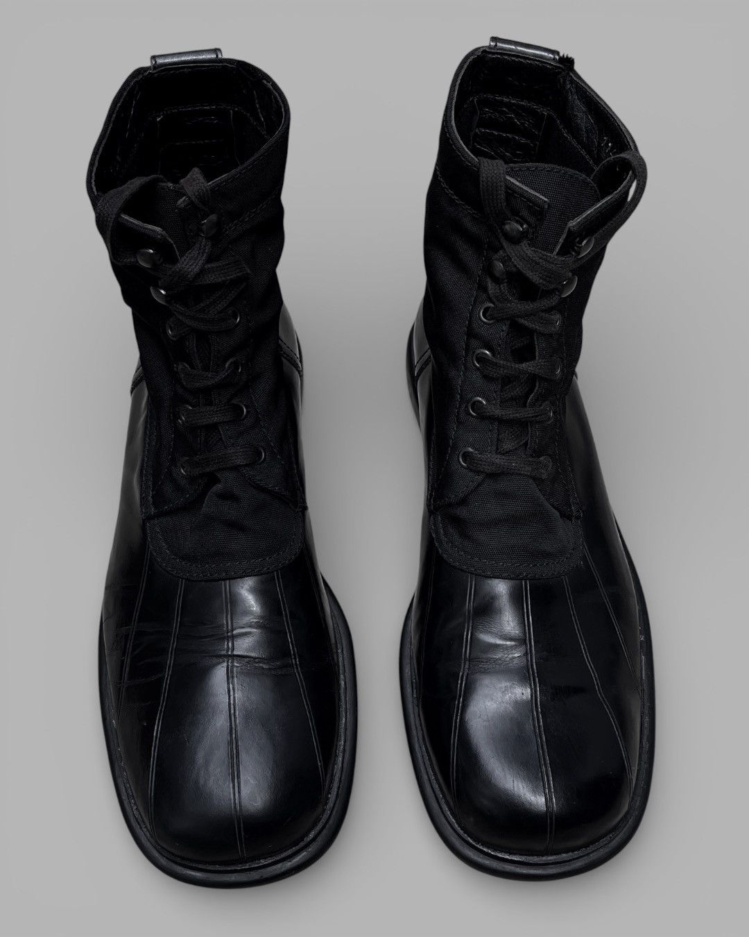 🔥Rare VTG GUCCI Army Motorcycle Leather / Nylon Shoes