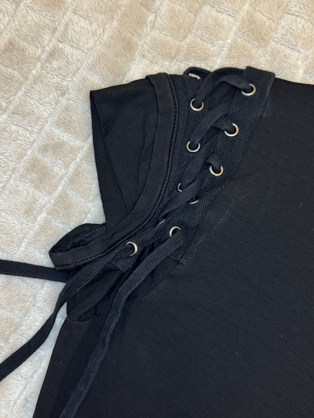Christian Dior Monsieur Christian Dior by John Galliano black lace-up t-shirt Size S / US 4 / IT 40 - 3 Thumbnail