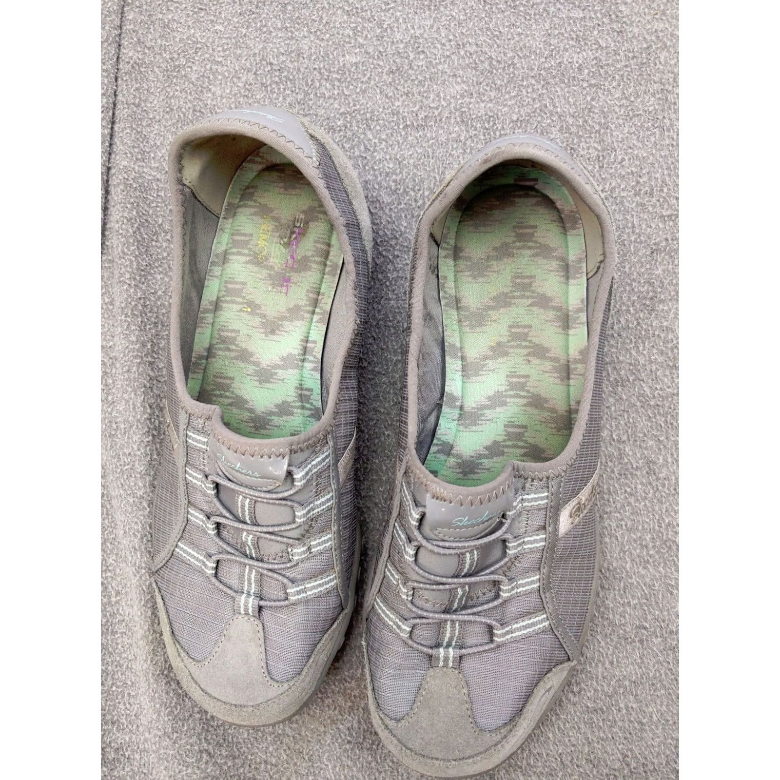 SKECHERS Skechers Breathe Easy Womens 8.5 Gray Comfort Memory Relaxed Fit Slip-On Size ONE SIZE - 2 Thumbnail