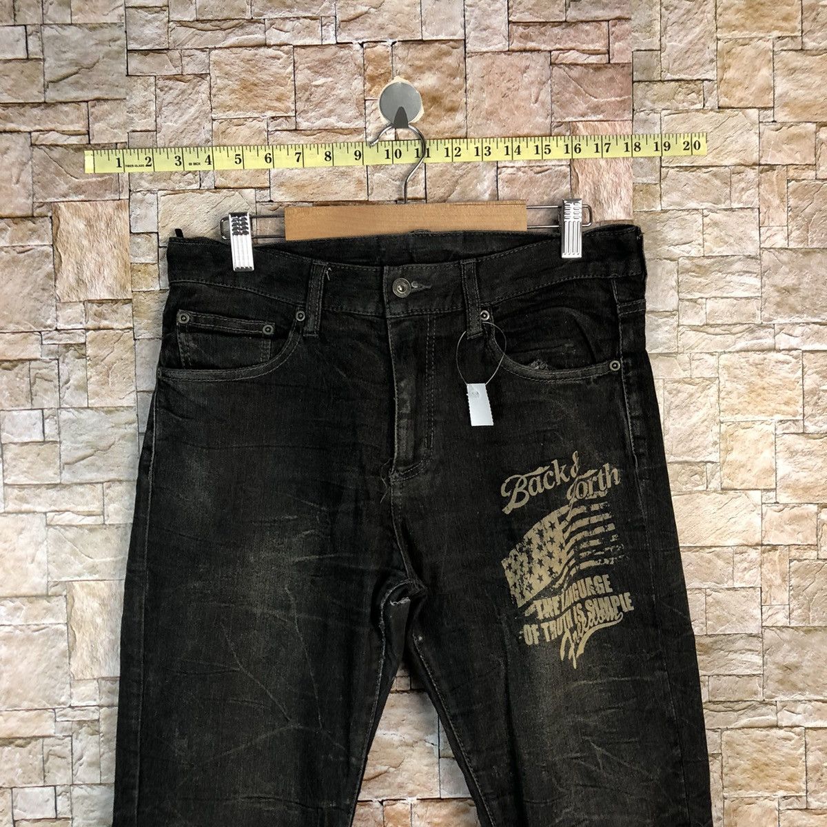 Japanese Brand Japan vintage Black Denim jeans Pants #A639 Size US 29 - 4 Thumbnail