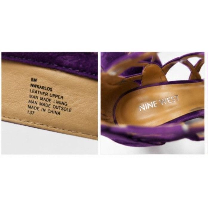 Nine West Nine West Purple Suede Platform Heels Women’s Size 8M Strapp Size US 8 / IT 38 - 4 Thumbnail