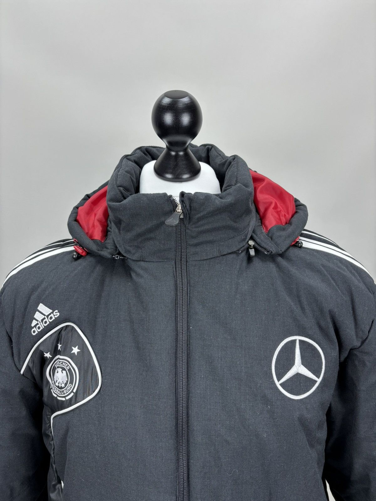 Adidas Mens jacket Adidas Deutscher Fussball Bund Size L Color Gray Size US L / EU 52-54 / 3 - 3 Thumbnail