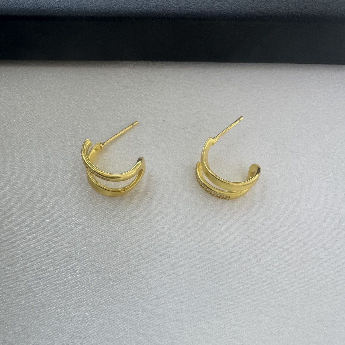 Designer Elegant Geometric C Shape Stud Earrings for Women Size ONE SIZE - 1 Thumbnail