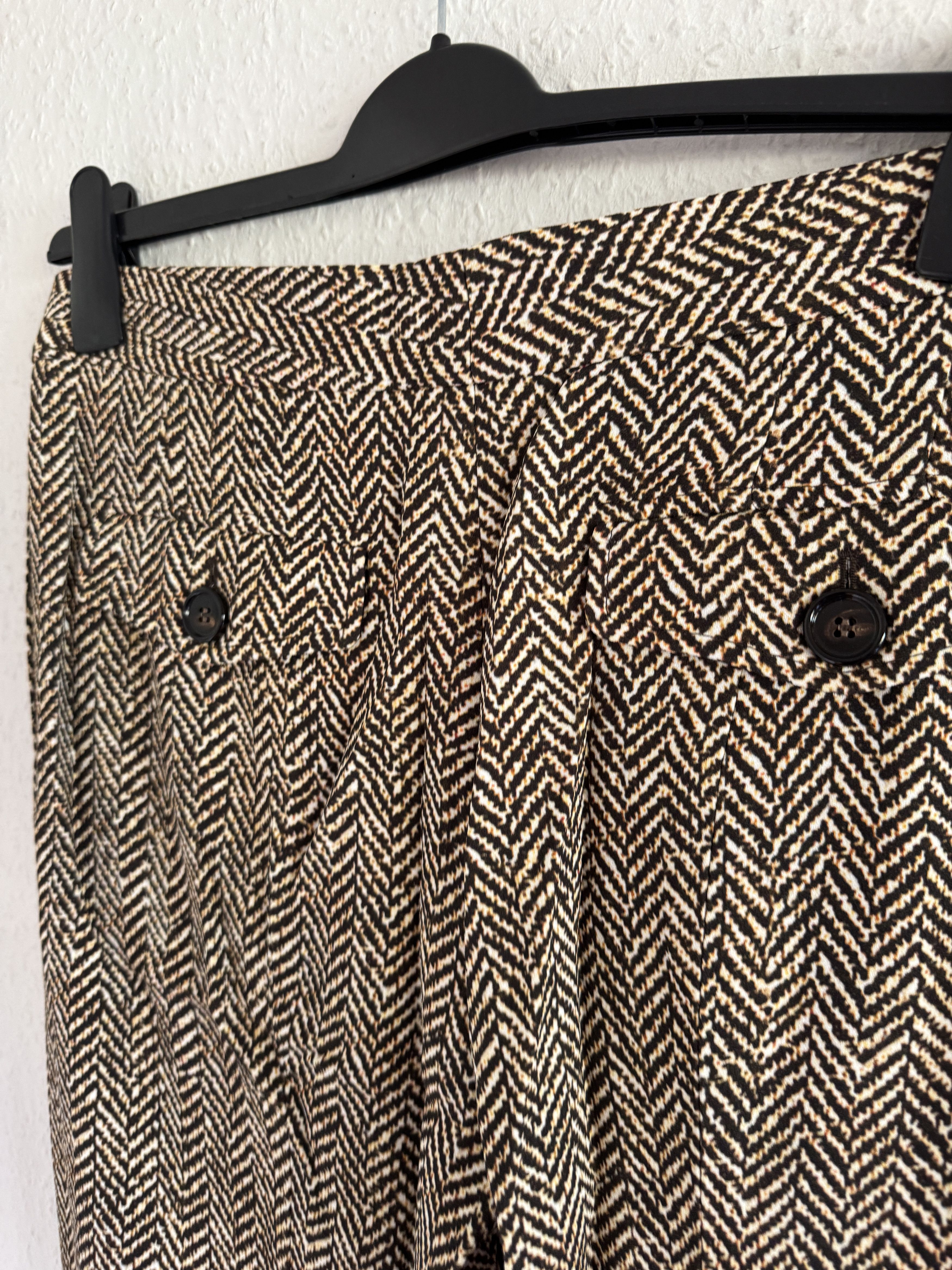 Chloe Gold Pattern Wide-Leg Trousers Size 28" / US 6 / IT 42 - 10 Thumbnail