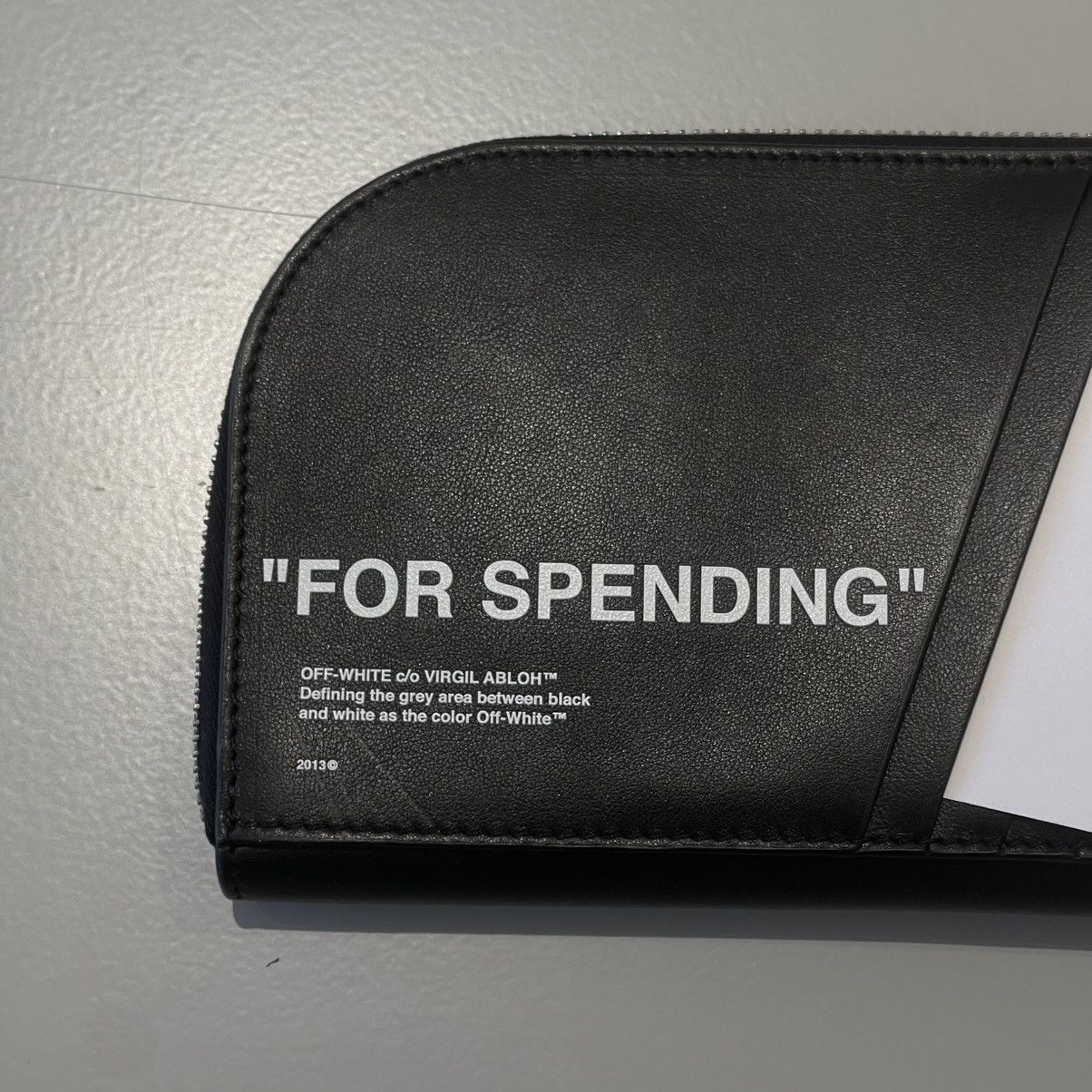 Off-White OFF WHITE Leather Quote Zip Pouch Size ONE SIZE - 6 Thumbnail
