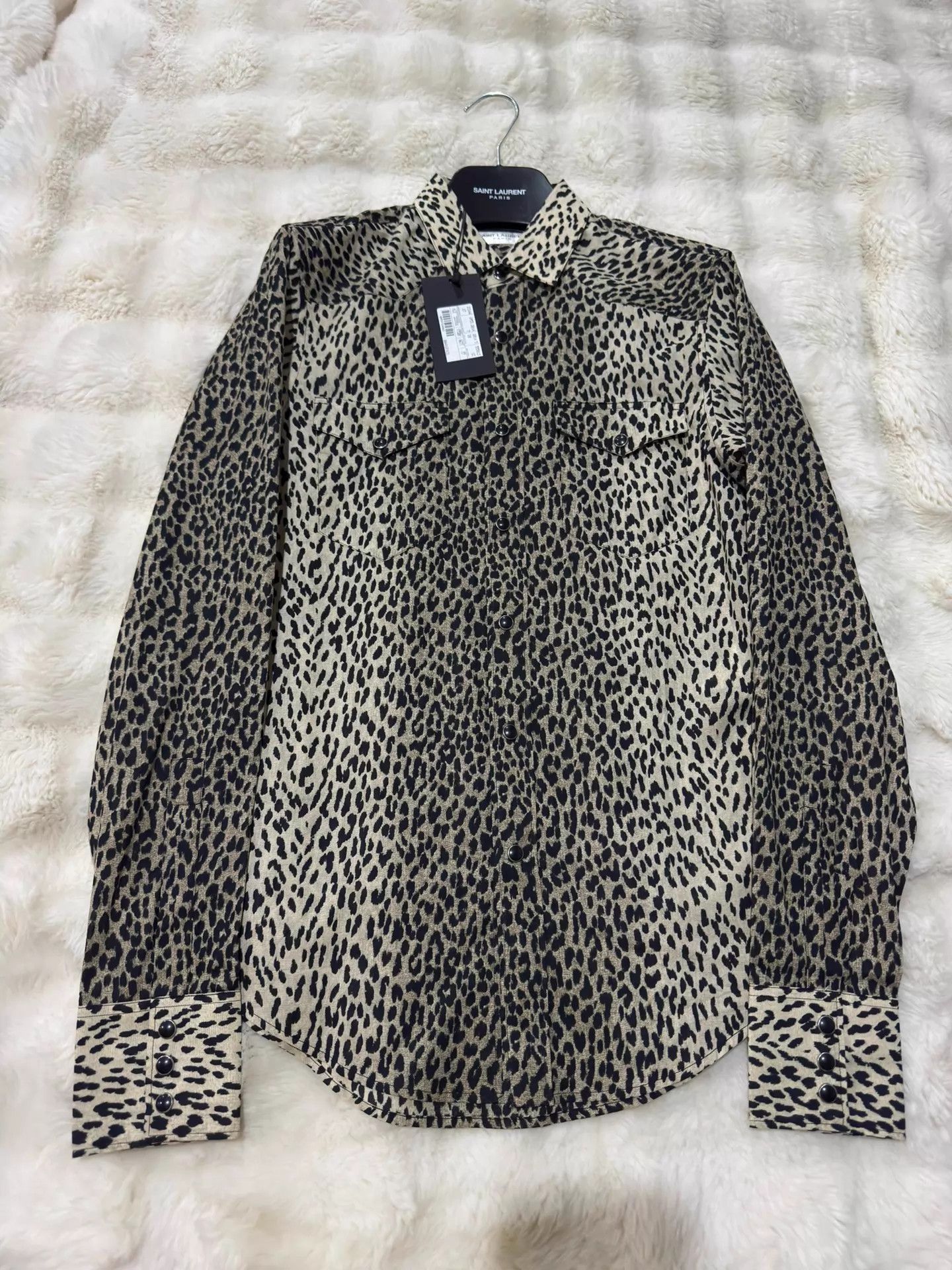 Saint Laurent Paris SAINT LAURENT Hedi Rare Leopard Gem Button Shirt 37 Size US XS / EU 42 / 0 - 1 Thumbnail