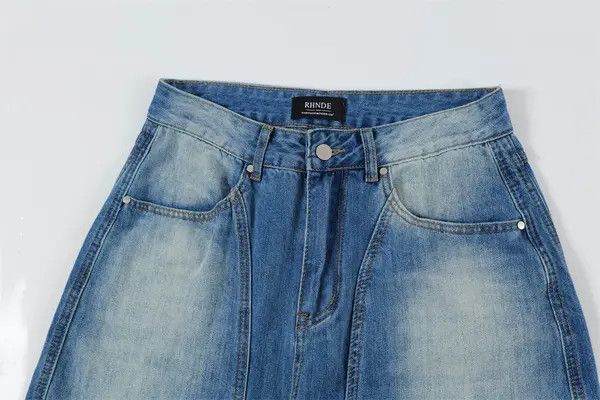 VIBE Men's American high street washed loose wide-leg jeans Size US 32 / EU 48 - 4 Thumbnail