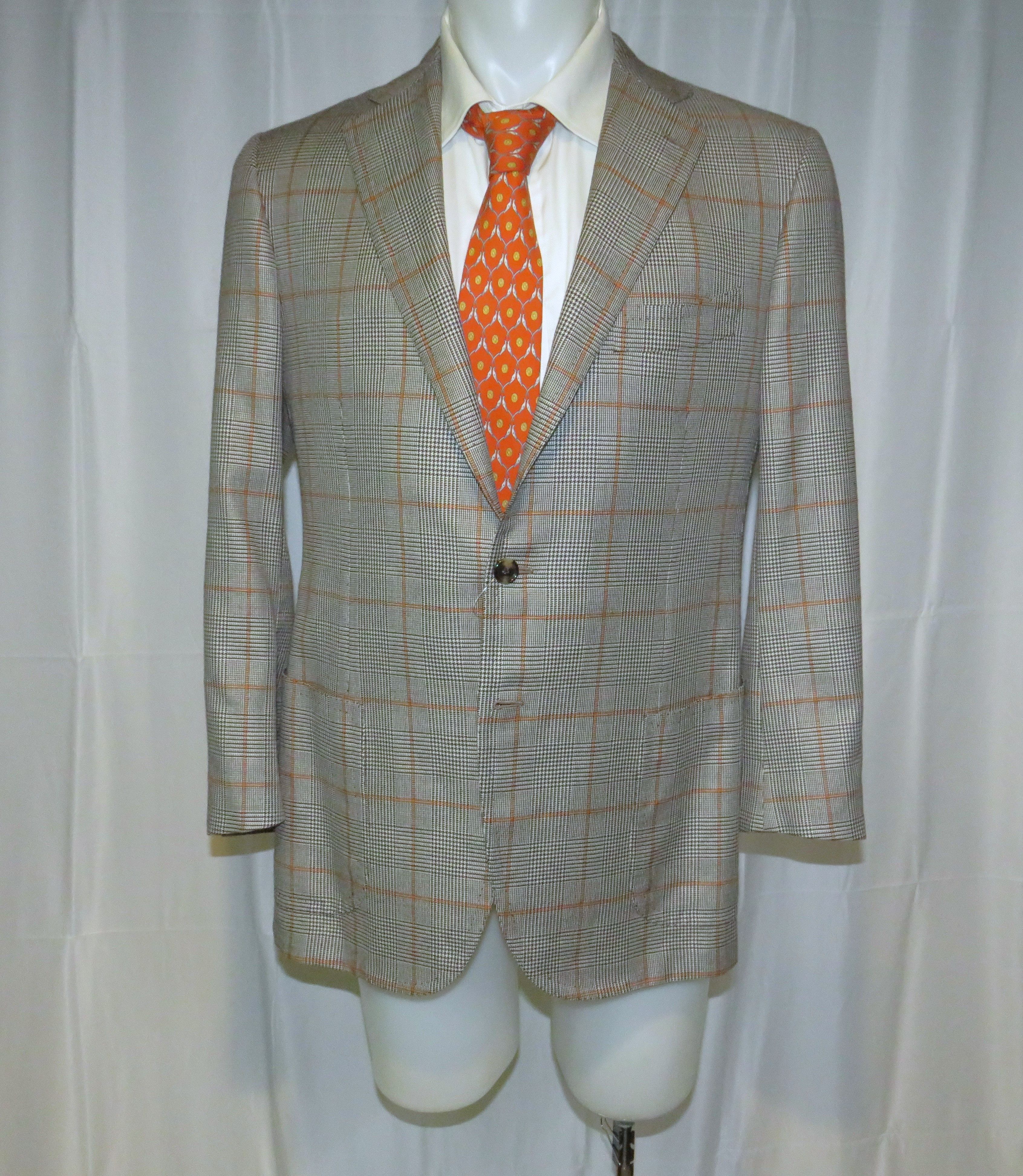 Cesare Attolini GUK Gray Plaid Super 140 Current Two Button Sport Coat 42 Size 42R - 1 Thumbnail