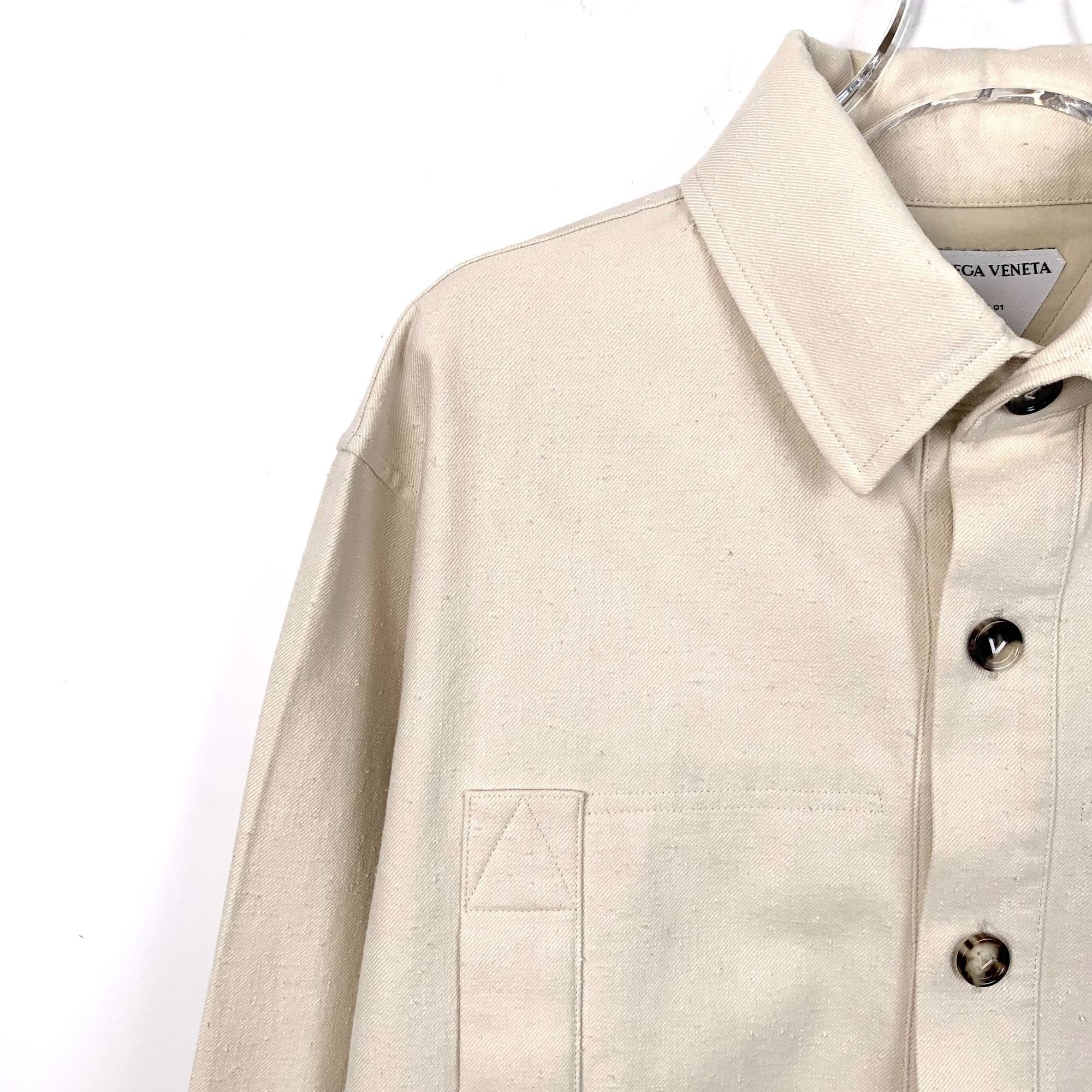 Bottega Veneta Bottega Veneta Beige Cotton Long Sleeve Pullover Jacket With Size XL / US 12-14 / IT 48-50 - 6 Thumbnail