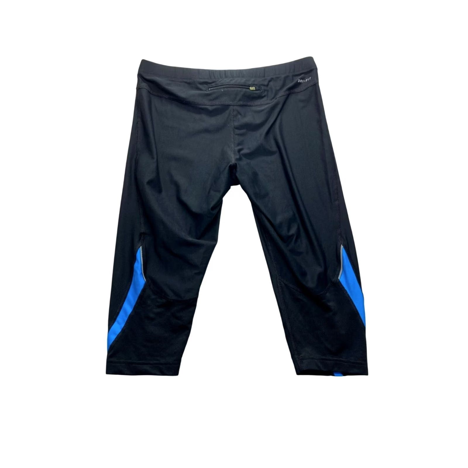 Nike Nike Dri-Fit Capri Leggings Womens L Black Zip Pocket Running & Jogging Size 36" / US 14 / IT 50 - 2 Thumbnail