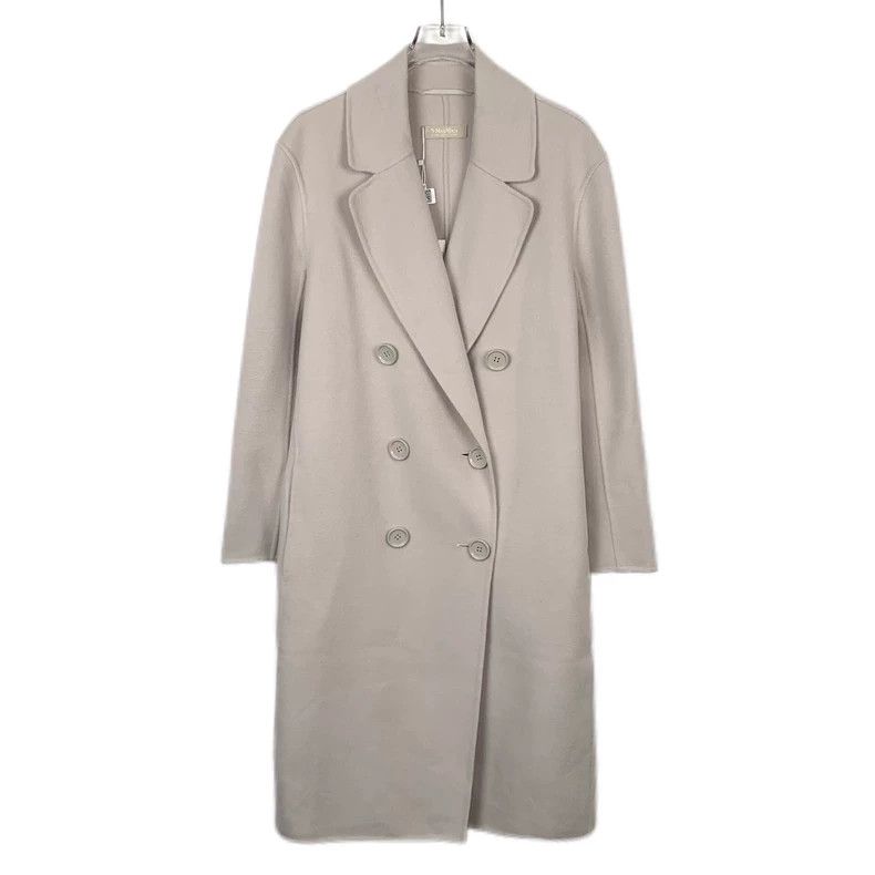 Max Mara Max Mara Light grey double-breasted wool coat with lapels Size M / US 6-8 / IT 42-44 - 1 Thumbnail