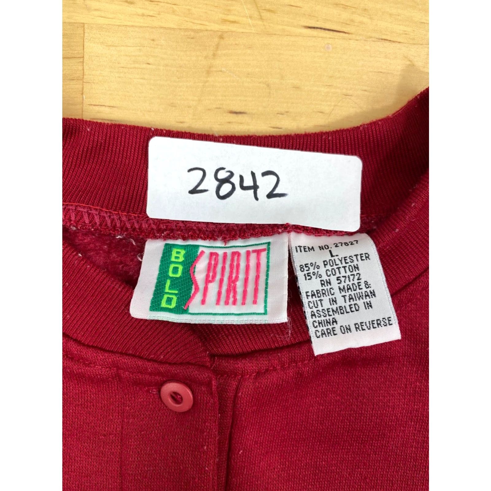 Vintage Womens Bolo Spirit Shirt RED LARGE 3 Button Sweatshirt Embroidered #2842 Size L / US 10 / IT 46 - 3 Thumbnail