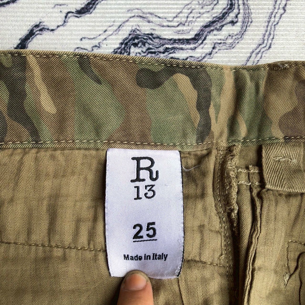 R13 R13 Moto Pants Camouflage Made in Italy Size 25 (Fits 29) Size 29" - 9 Thumbnail