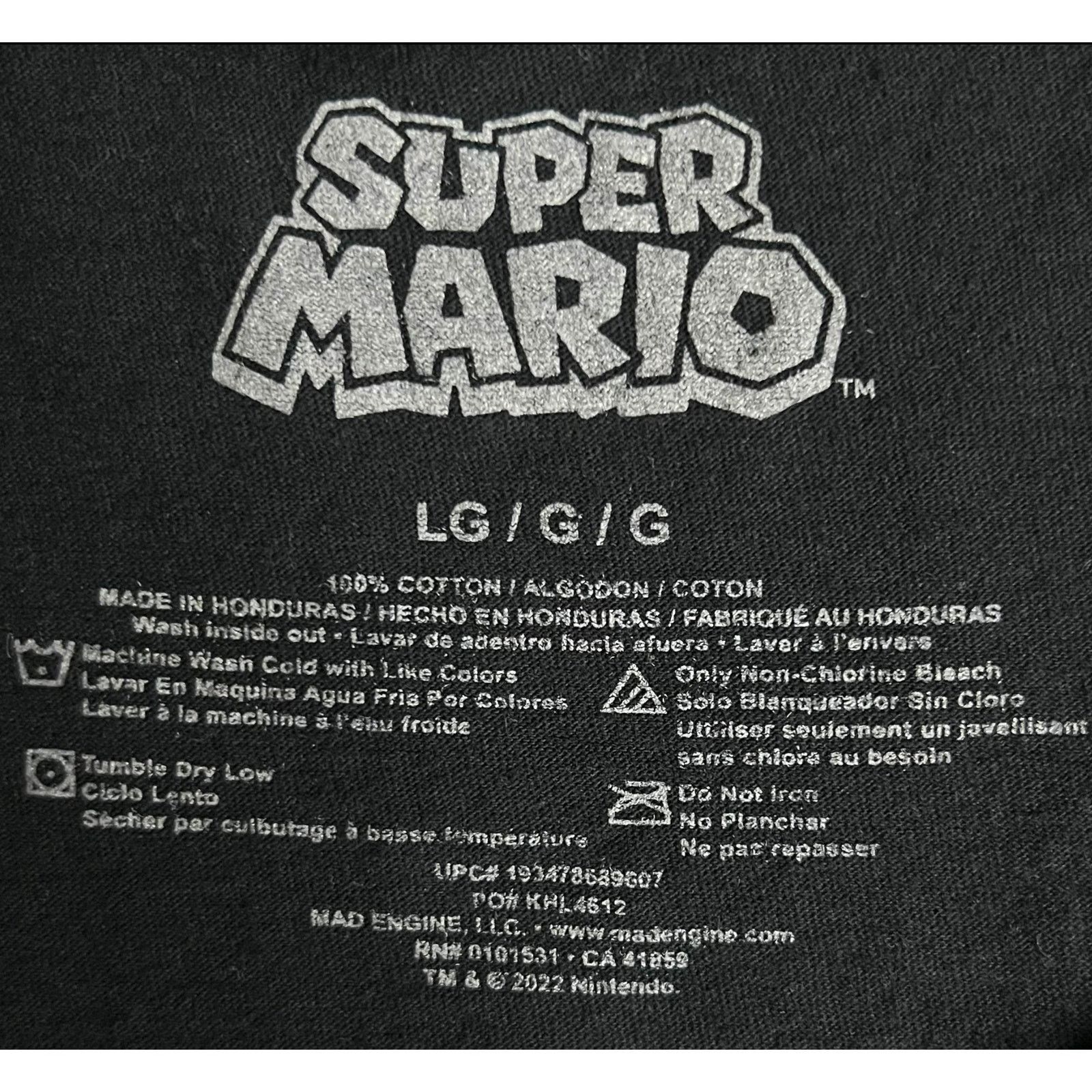 Mad Engine Super Mario Nintendo Characters Black T-Shirt Short Sleeve Size US L / EU 52-54 / 3 - 4 Thumbnail