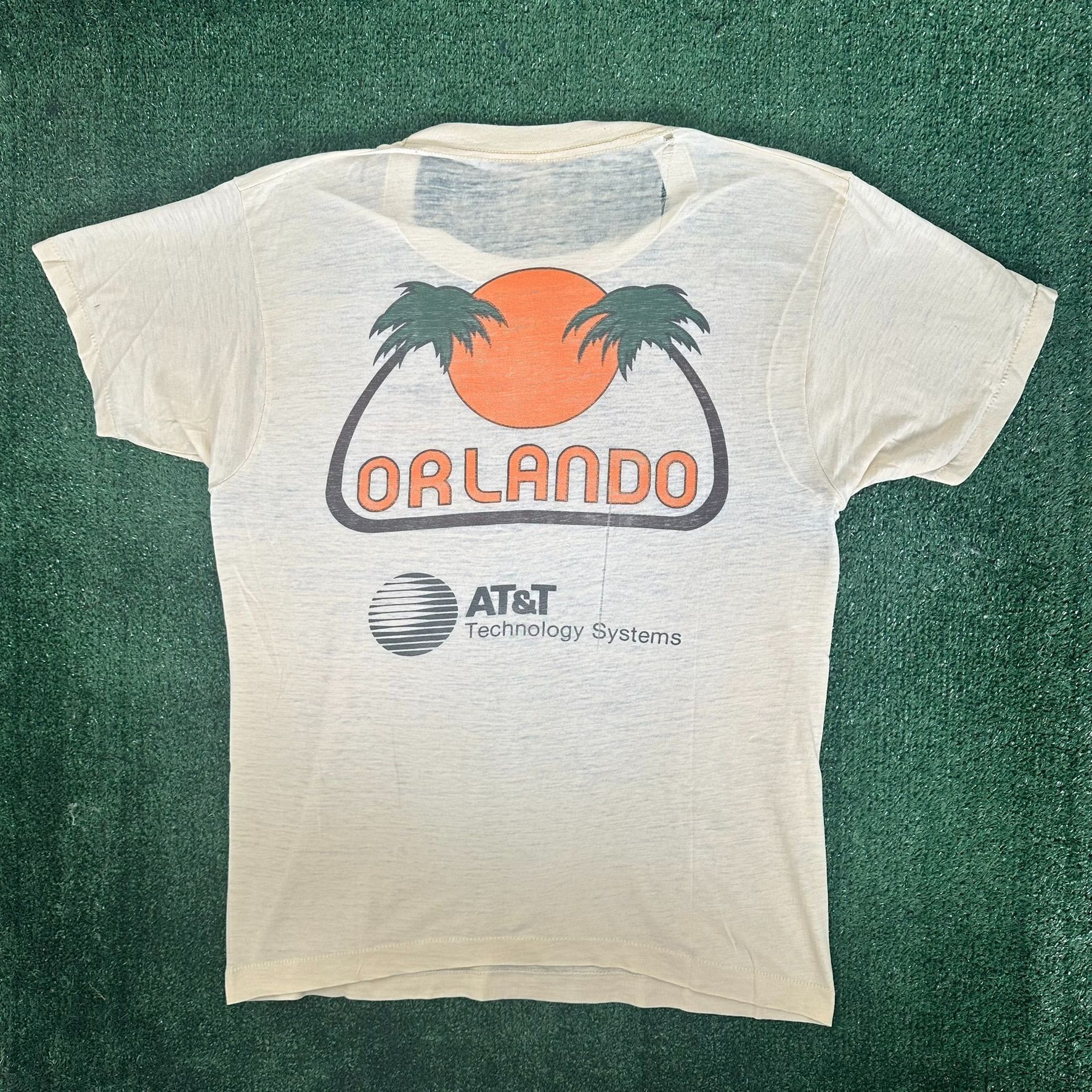 Vintage Vintage 80s Distressed AT&T Orlando T-Shirt Single Stitch Te Size US M / EU 48-50 / 2 - 1 Thumbnail