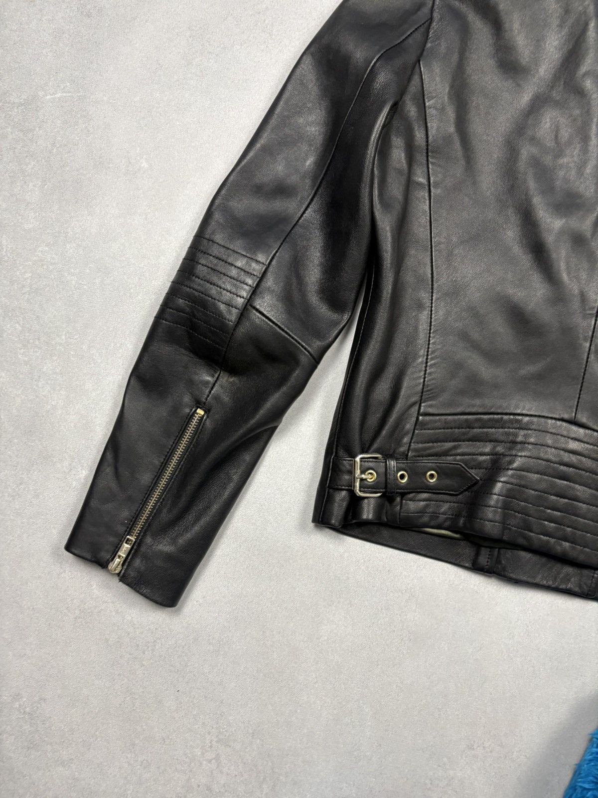 Reiss Reiss Black Leather Biker Jacket Moto Zip Jacket Sizq US 6 Size M / US 6-8 / IT 42-44 - 13 Thumbnail