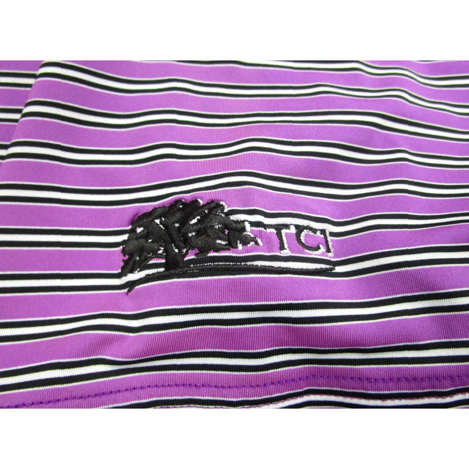 Footjoy FootJoy Polo Shirt Mens XL Purple Striped Golf Performance Tree Embroidered TCI Embroidered Performance FootJoy Green? Size US XL / EU 56 / 4 - 3 Thumbnail