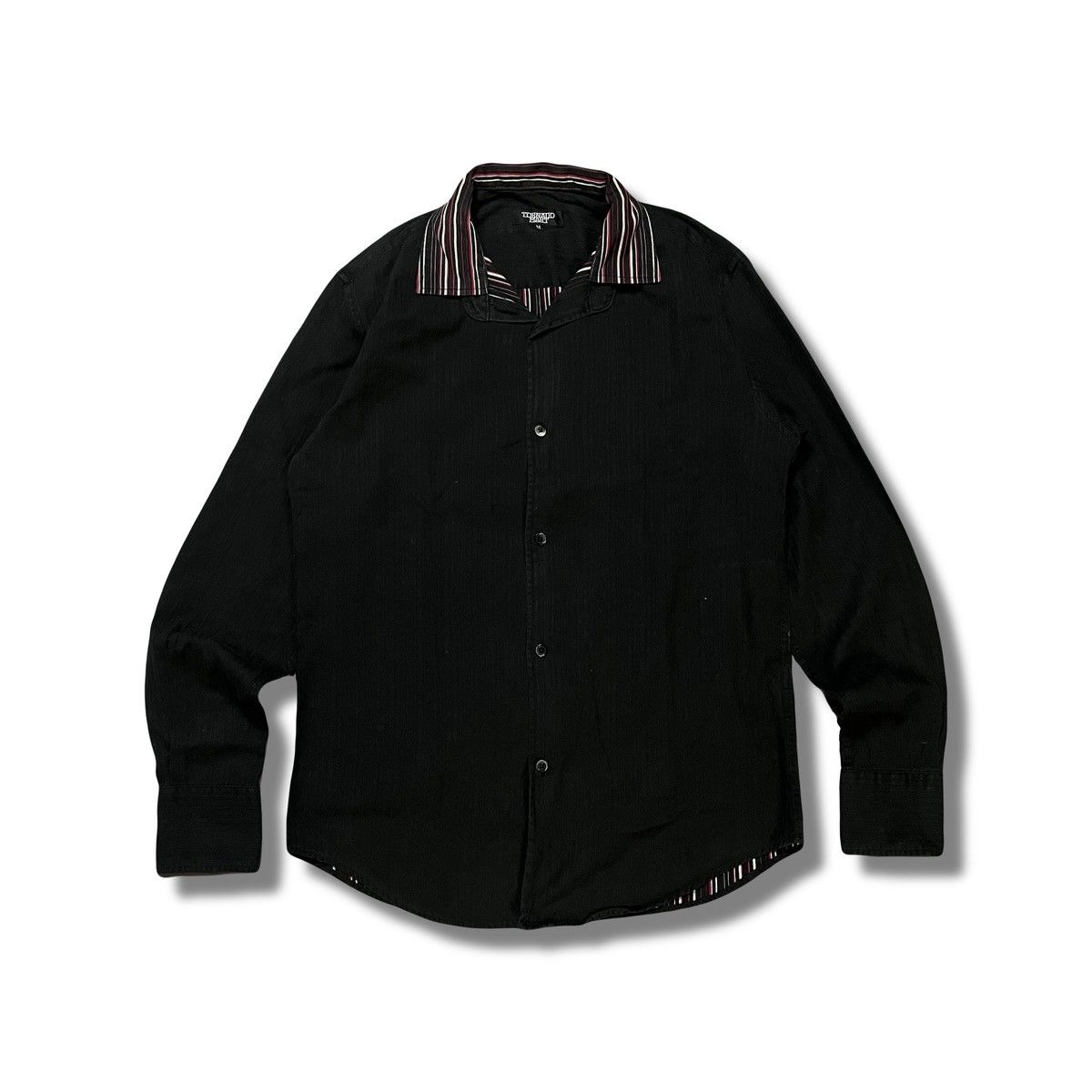 Tornado Mart TORNADO MART TEXTURED SHIRT STRIPED COLLAR DESIGNER Y2K Size US M / EU 48-50 / 2 - 1 Thumbnail