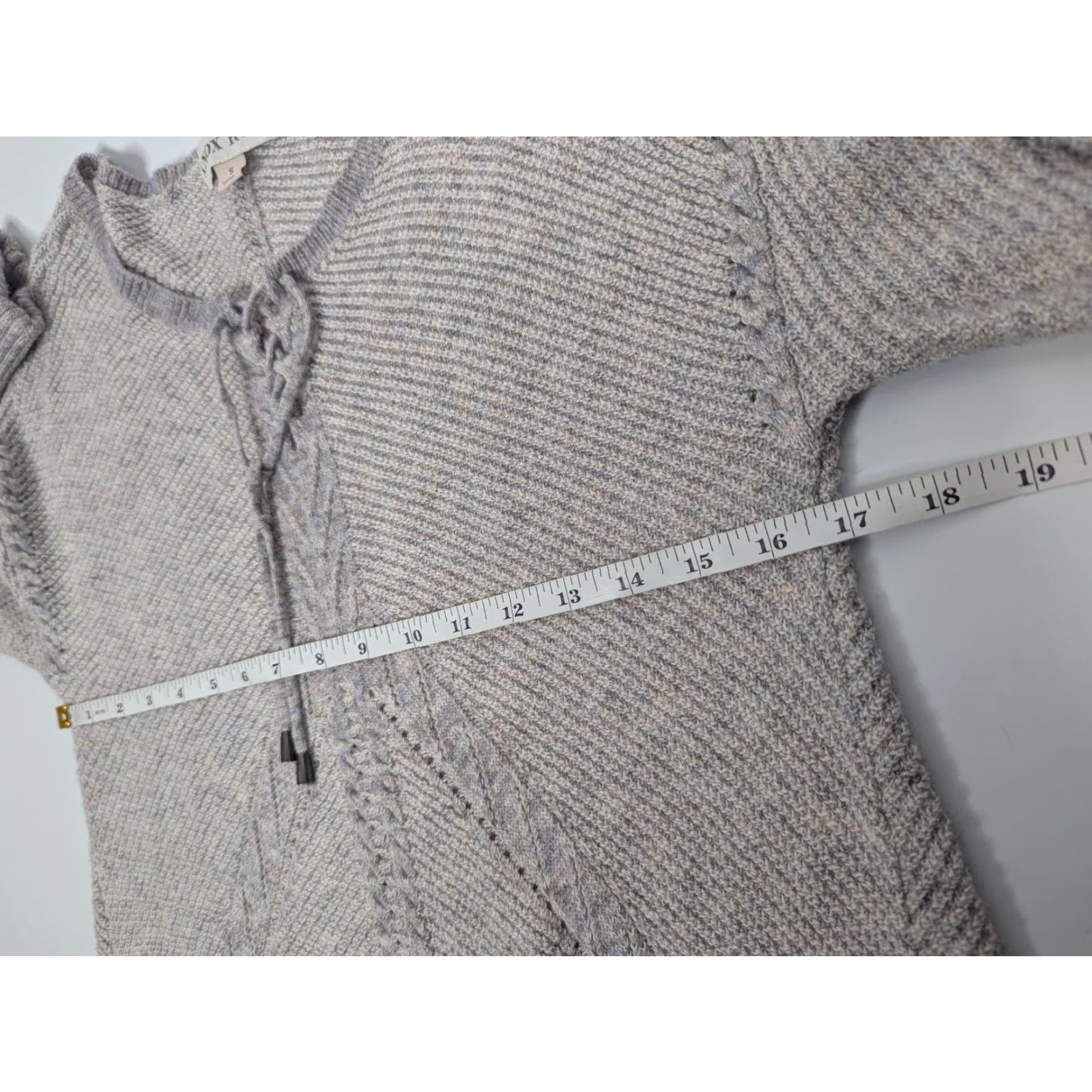 Vintage Knox Rose Top Shirt Sweater Women's Small Gray Tie Neck Waffle Knit Cottagecore Size S / US 4 / IT 40 - 6 Thumbnail