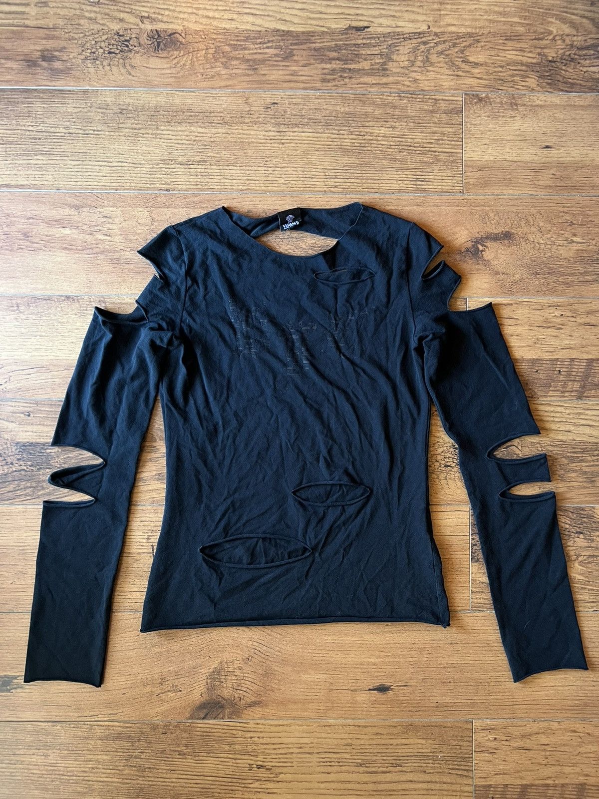 versace couture cutout long sleeve