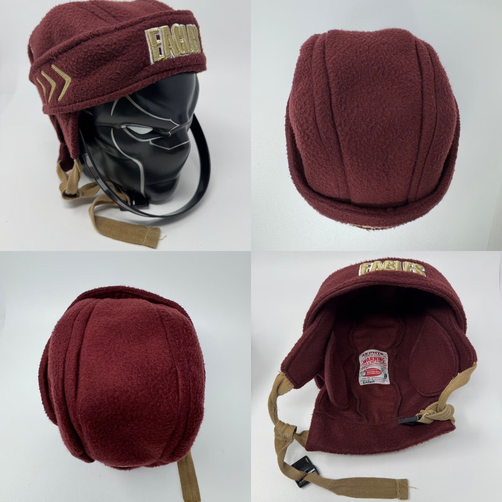 Zephyr Zephyr Boston College BC Eagles Hockey Helmet Fleece Trapper Hat Red Maroon Gold Solid Unisex Adults One Size Winter Fall Ear Flap Insulated Lined Size US M / EU 48-50 / 2 - 8 Thumbnail