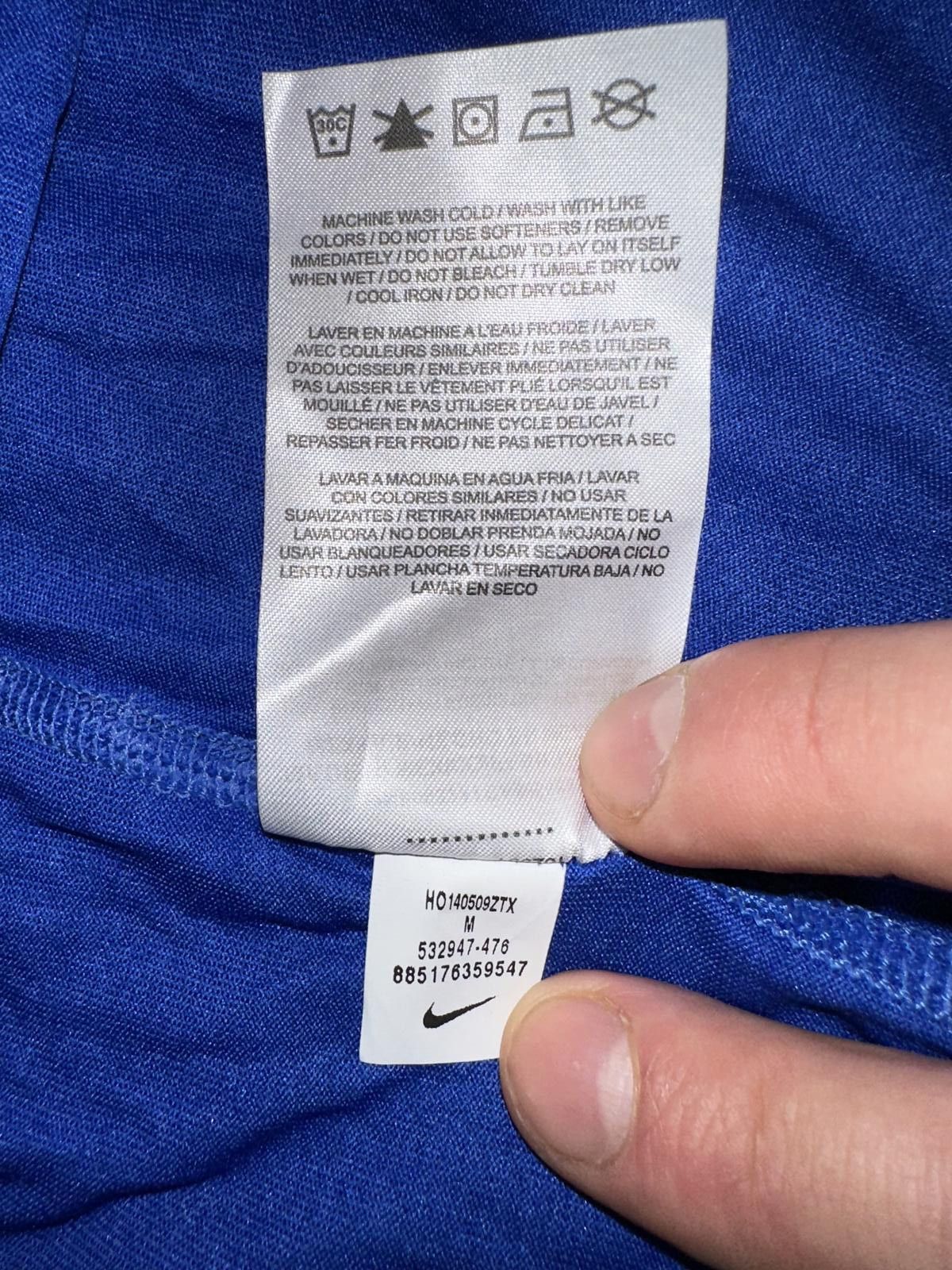 Nike Nike Mens Legend Dri-Fit Athletic Gym Workout Blue V-Neck T-Shirt Size US M / EU 48-50 / 2 - 5 Thumbnail