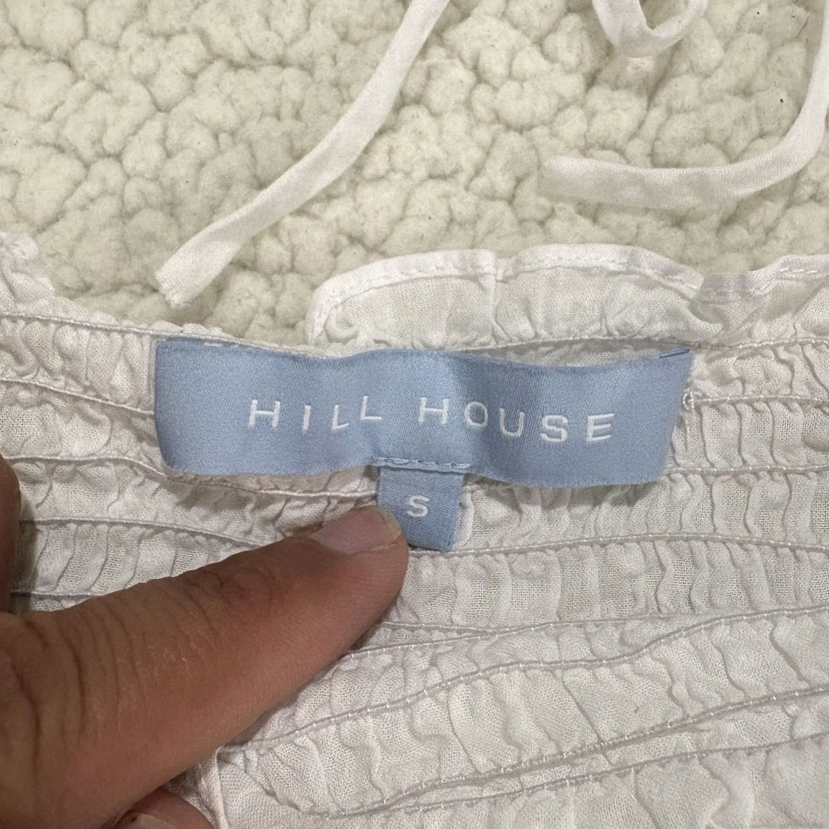 Vintage Hill House Mini Dress White Swiss Dot Puff Short Sleeve Small SMocked Puff Short Sleeve Crew? Size 28" / US 6 / IT 42 - 4 Thumbnail