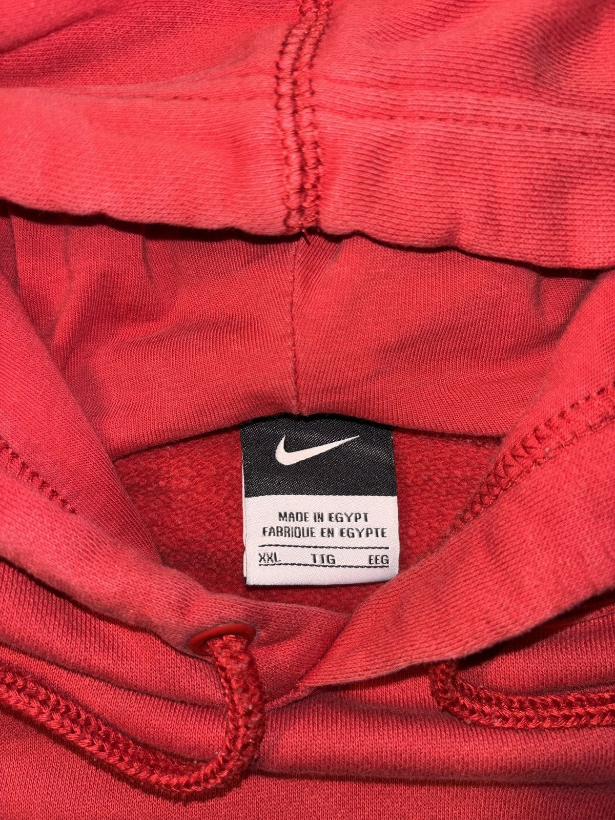 Nike Vtg Nike Y2K Men's Embroidered Big Center Check Red Hoodie Size US XXL / EU 58 / 5 - 3 Thumbnail