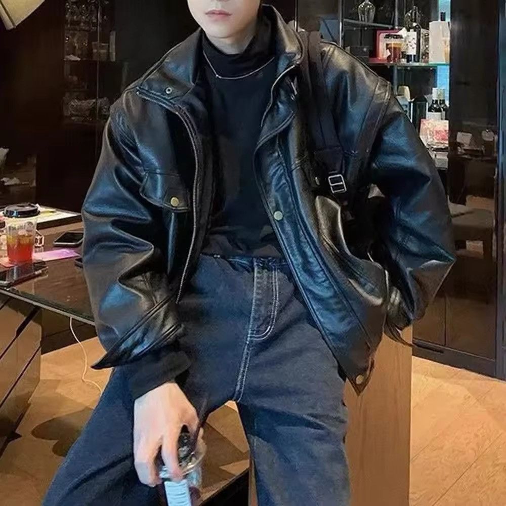 Leather Punk Style Pu Leather Jacket Size US XL / EU 56 / 4 - 3 Thumbnail